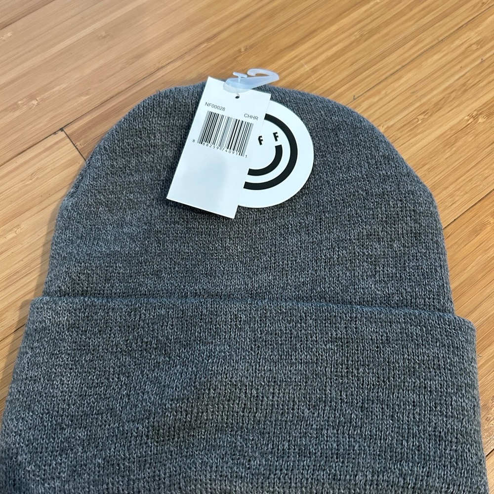 Neff Gray Ribbed Knit Beanie Hat - Picture 2 of 2